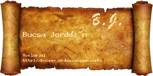 Bucsa Jordán névjegykártya